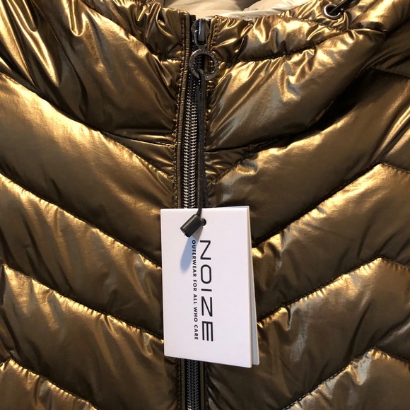 BNWT Women’s NOIZE vegan brand Bronze colour PUFFER COAT - Picture 2 of 6